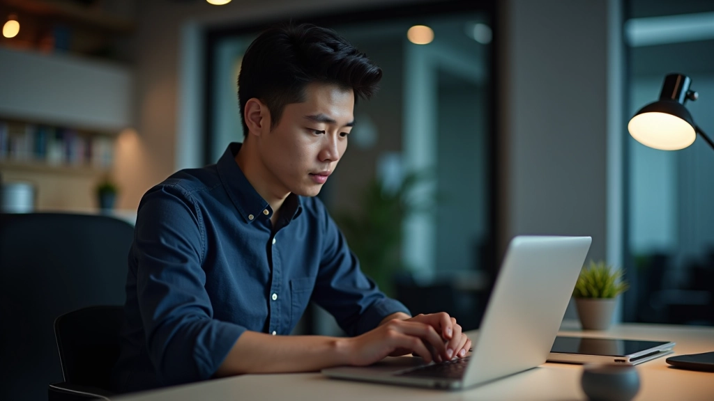 Designer testing dark mode across multiple device screens simultaneously in a modern workspace